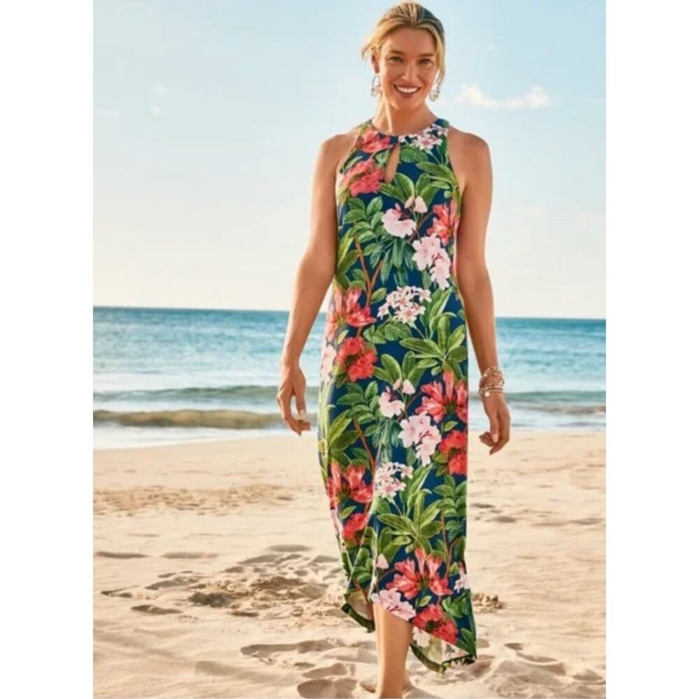 TOMMY BAHAMA Jasmina Faraway Blooms Maxi Dress | Womens XS, Navy NWT $225